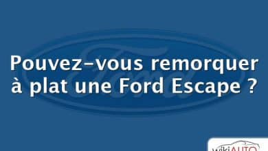 Pouvez-vous remorquer à plat une Ford Escape ?